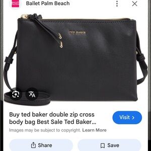 Ted Baker Black and Gold Zippered Pouch